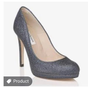 LK Bennett Sledge Navy Fine Glitter Pump